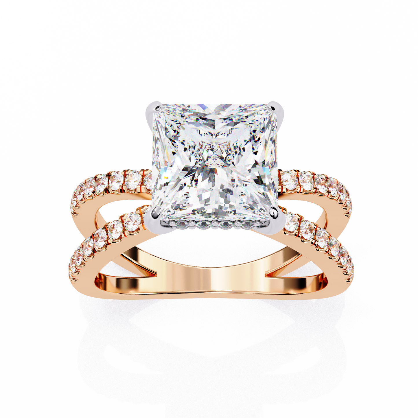LGD Solitaire Ring Princess Stone (2.68ct) In 14K Gold