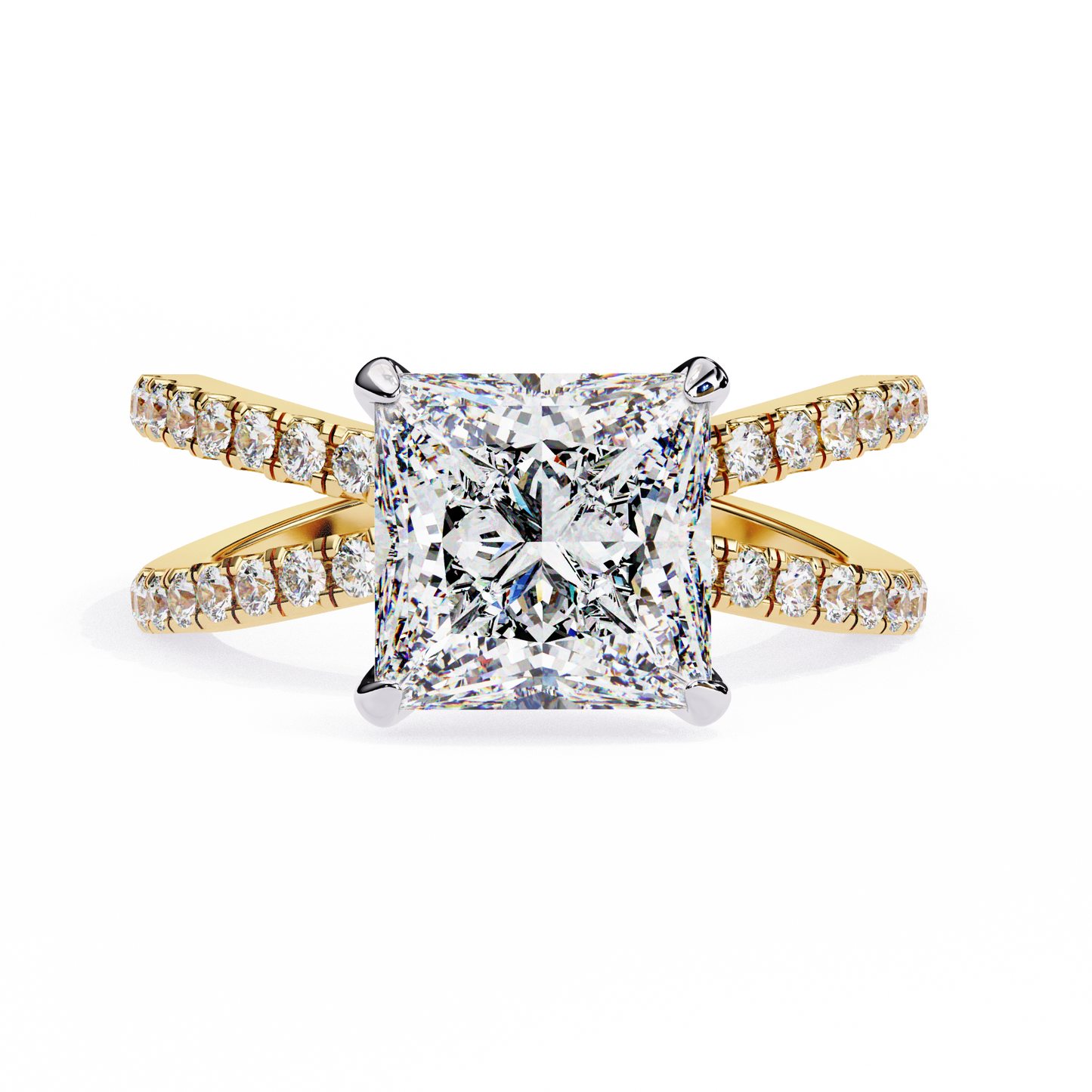 LGD Solitaire Ring Princess Stone (2.68ct) In 14K Gold