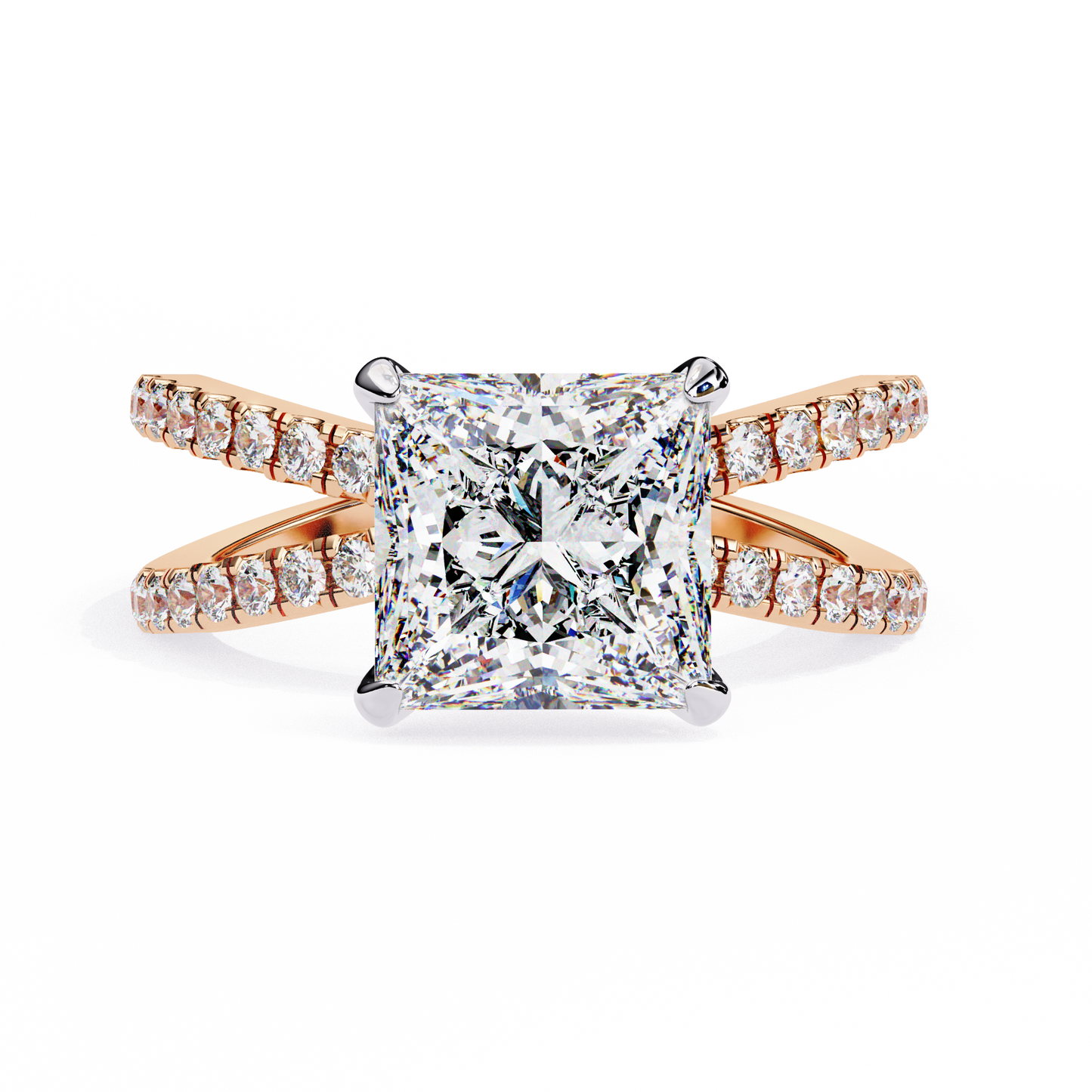 LGD Solitaire Ring Princess Stone (2.68ct) In 14K Gold