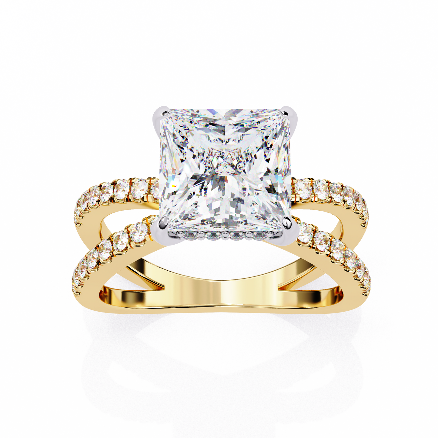 LGD Solitaire Ring Princess Stone (2.68ct) In 14K Gold