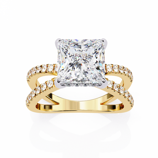 LGD Solitaire Ring Princess Stone (2.68ct) In 14K Gold