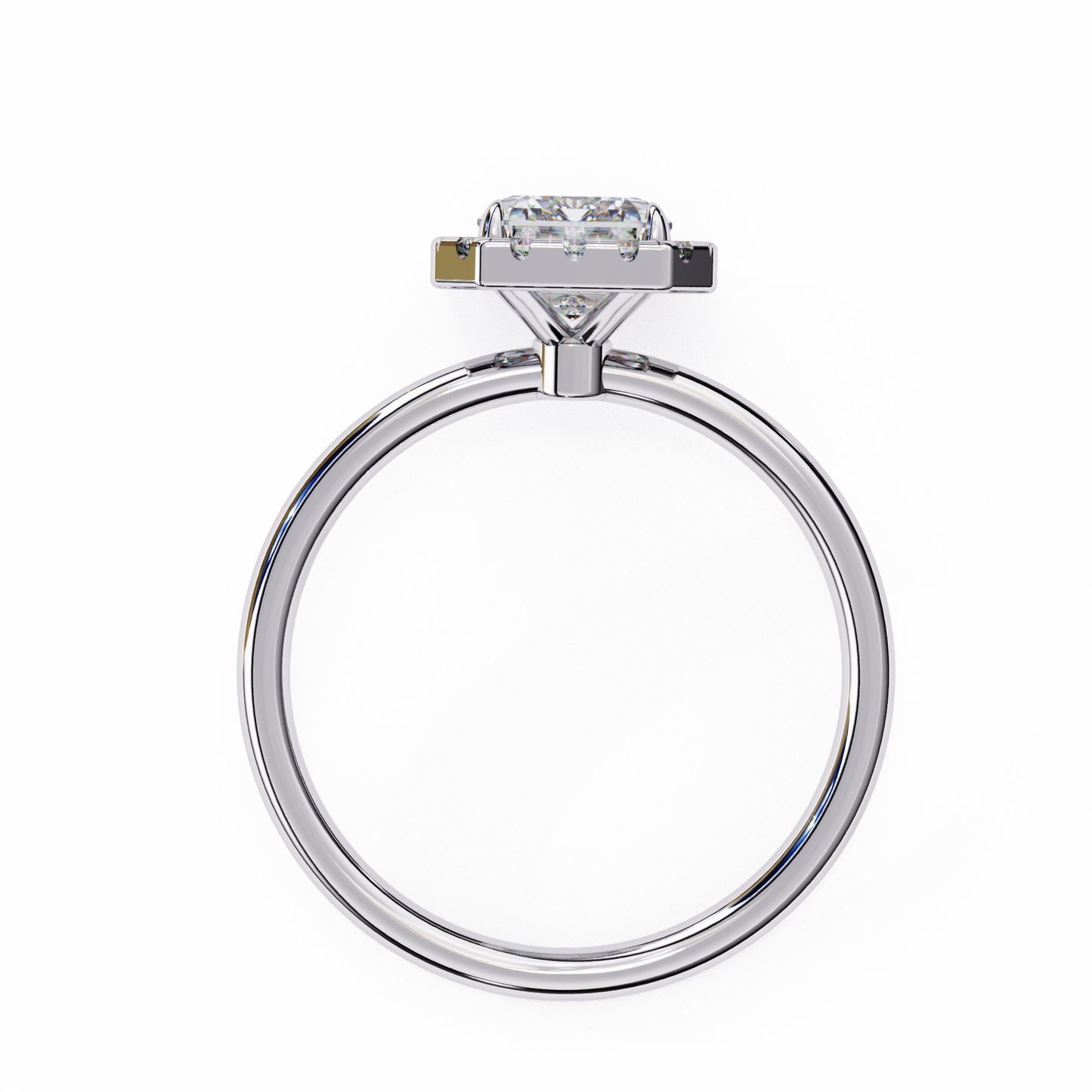 Lab Grown Diamond Solitaire Ring Radiant Stone (2.0ct) In 14K Gold