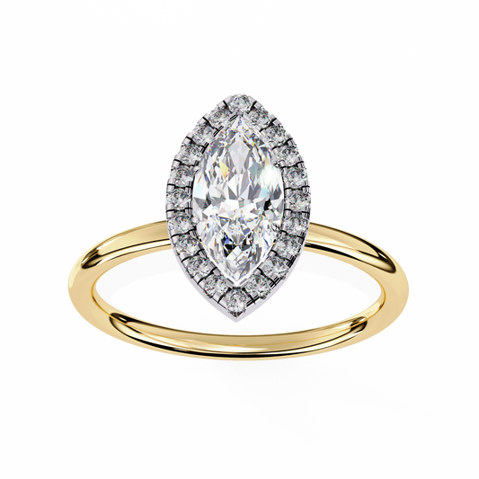 Lab Grown Diamond Ring Marquise Stone (1.02ct) In 14K Gold