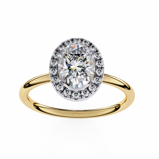Lab Grown Diamond Solitaire Ring Oval Stone (1.29ct) In 14K Gold
