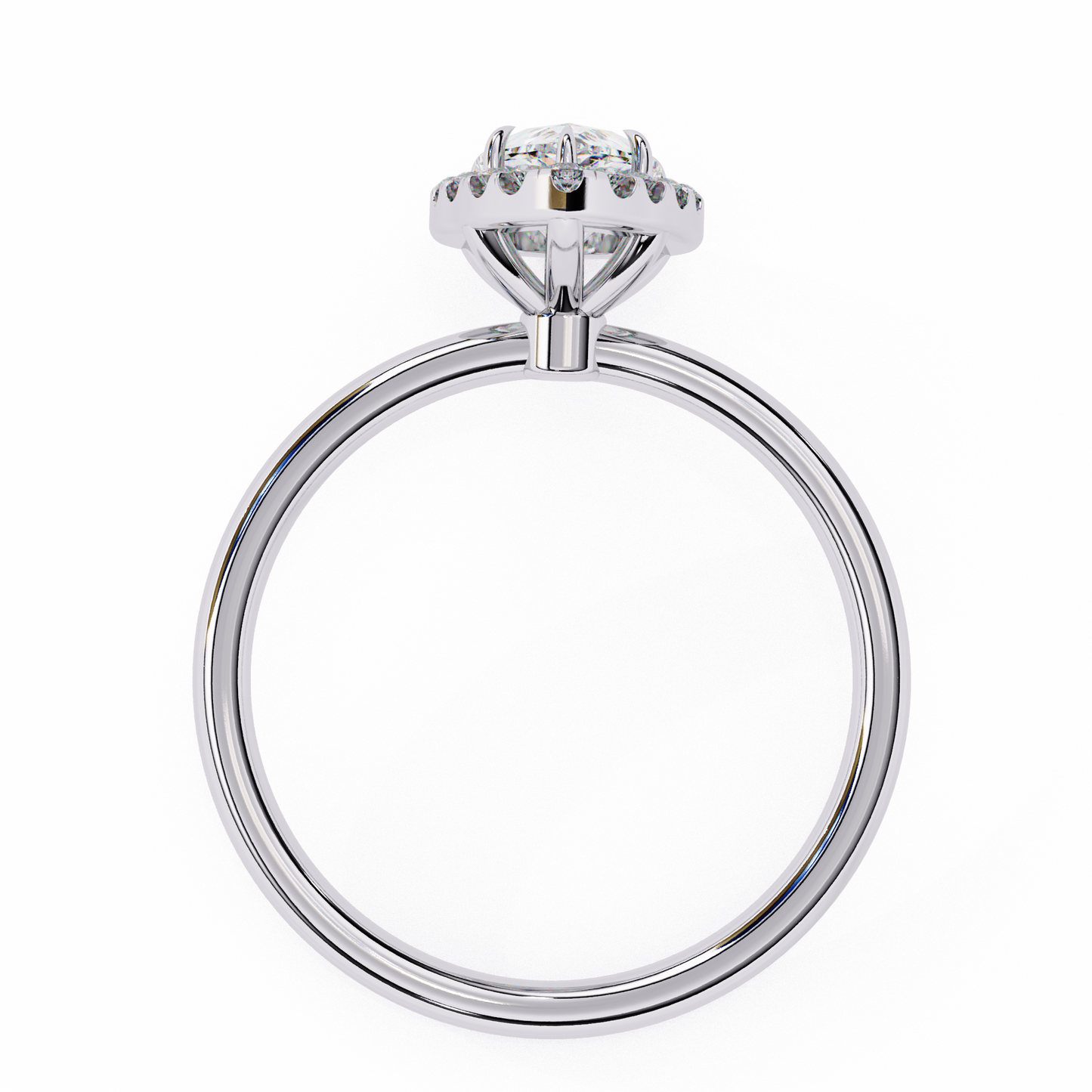 Lab Grown Diamond Solitaire Ring Pear Stone (1.38ct) In 14K Gold