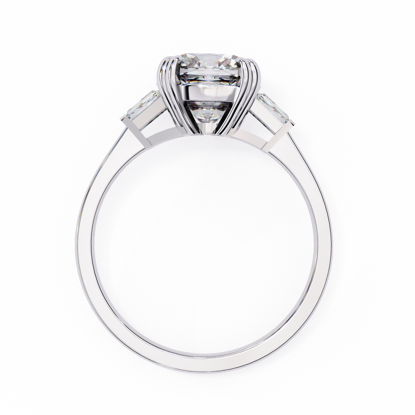 Lab Grown Diamond Ring Cushion Stone (2.98ct) In 14K Gold
