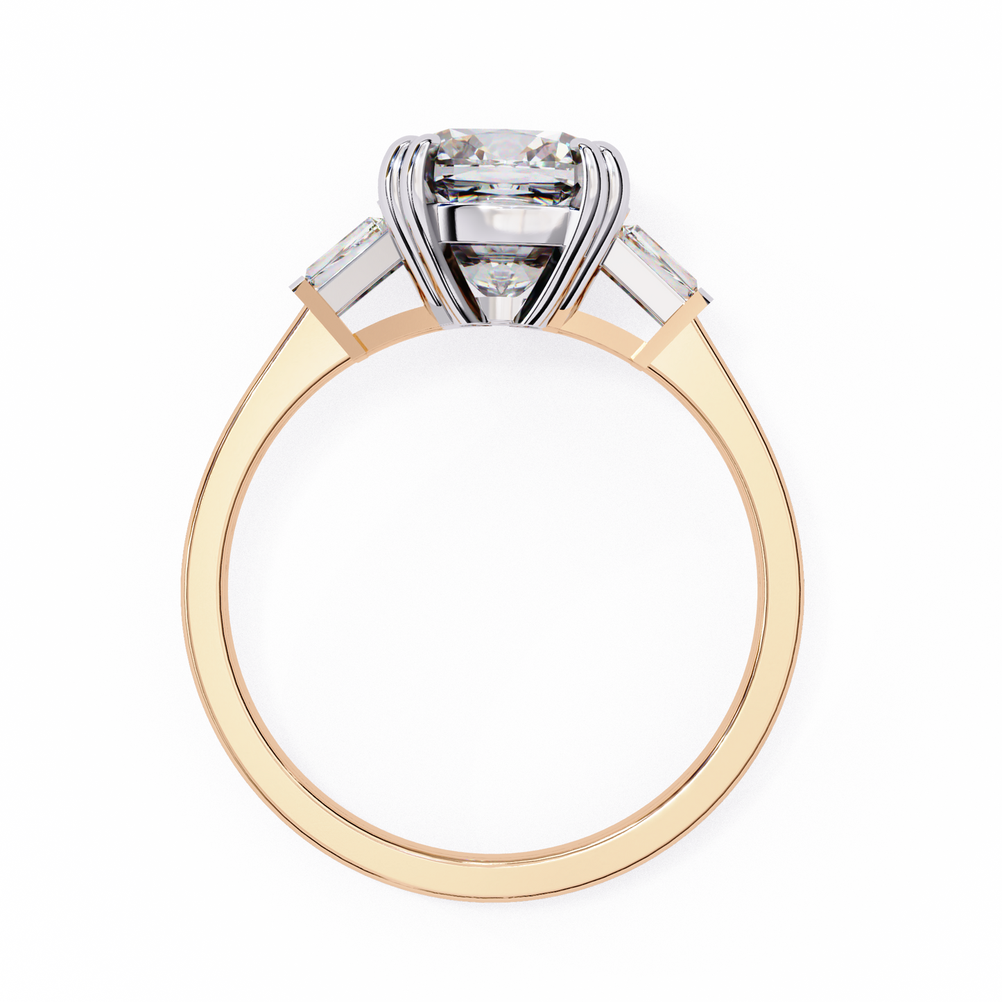 LGD Solitaire Ring Cushion Stone (2.98ct) In 14K Gold