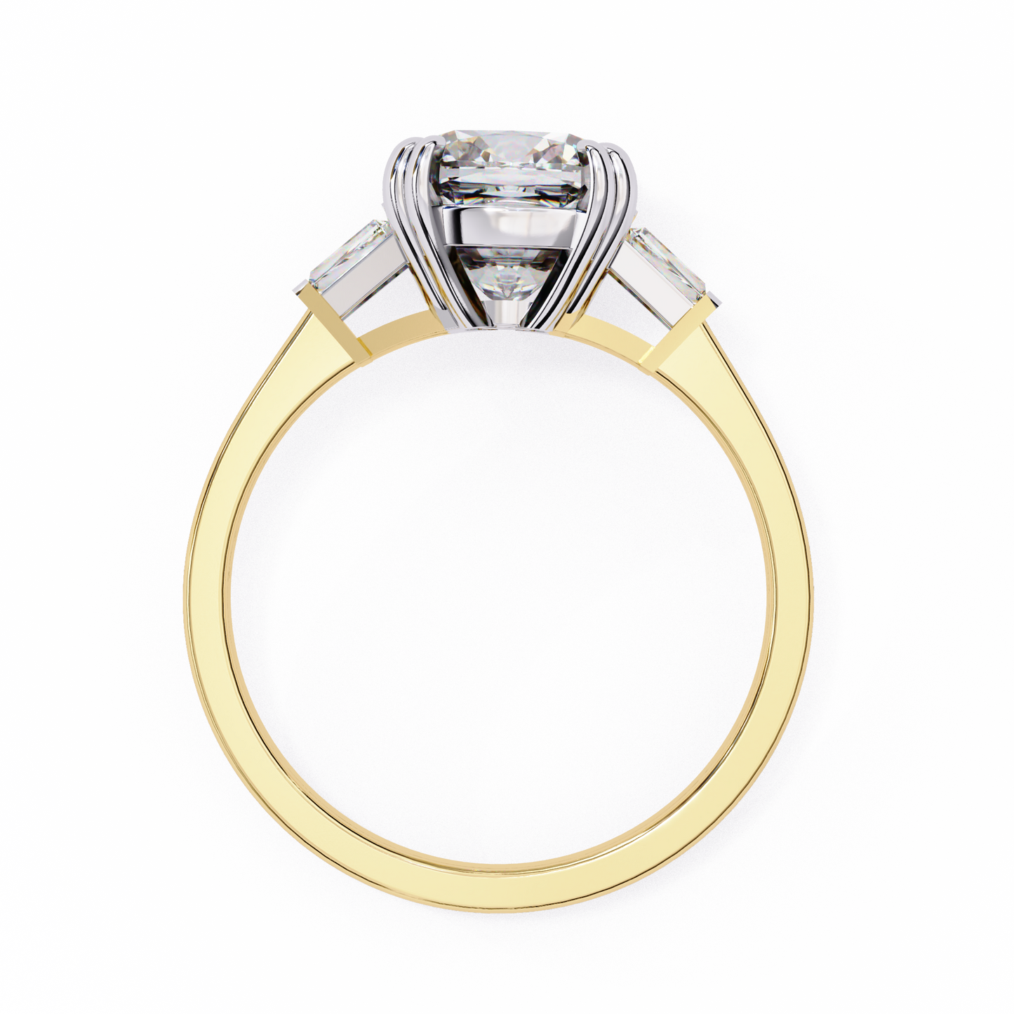 LGD Solitaire Ring Cushion Stone (2.98ct) In 14K Gold