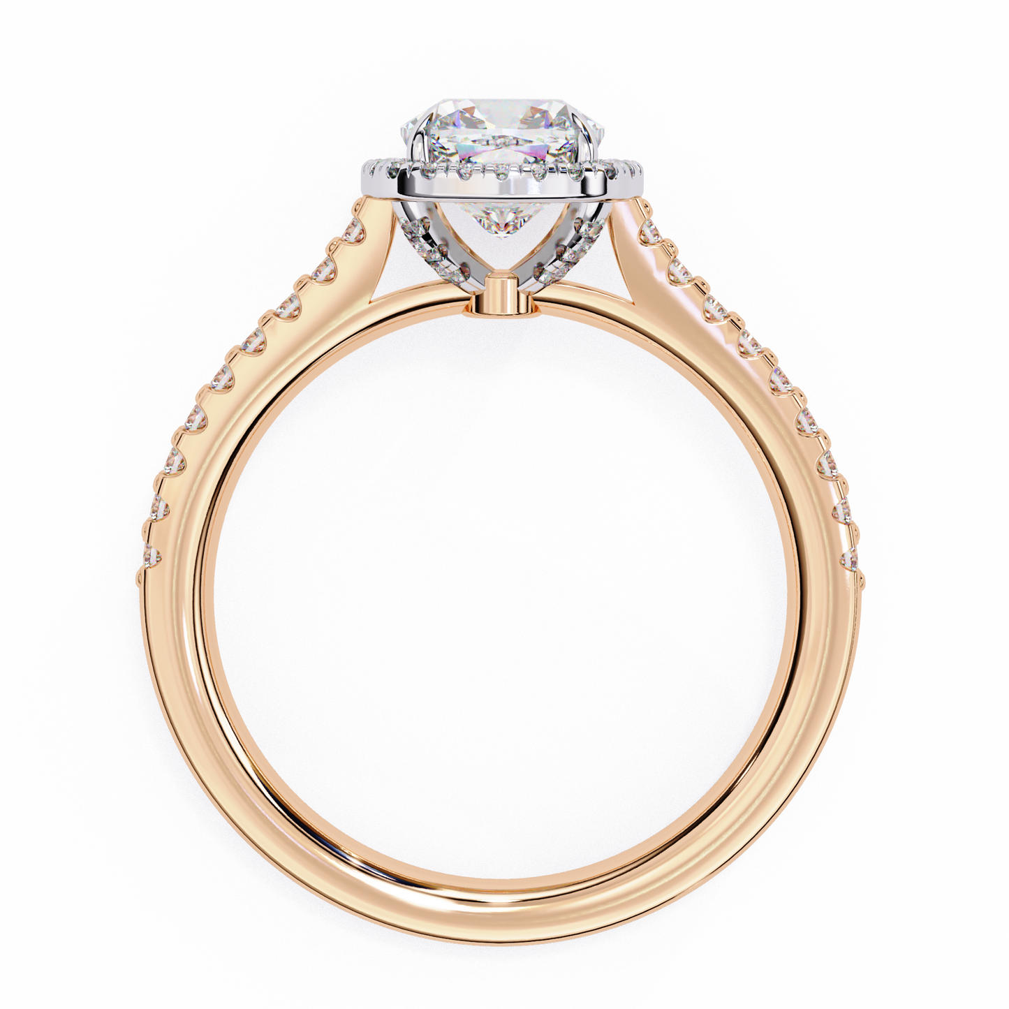 LGD Solitaire Ring Cushion Square Stone (2.15ct) In 14K Gold