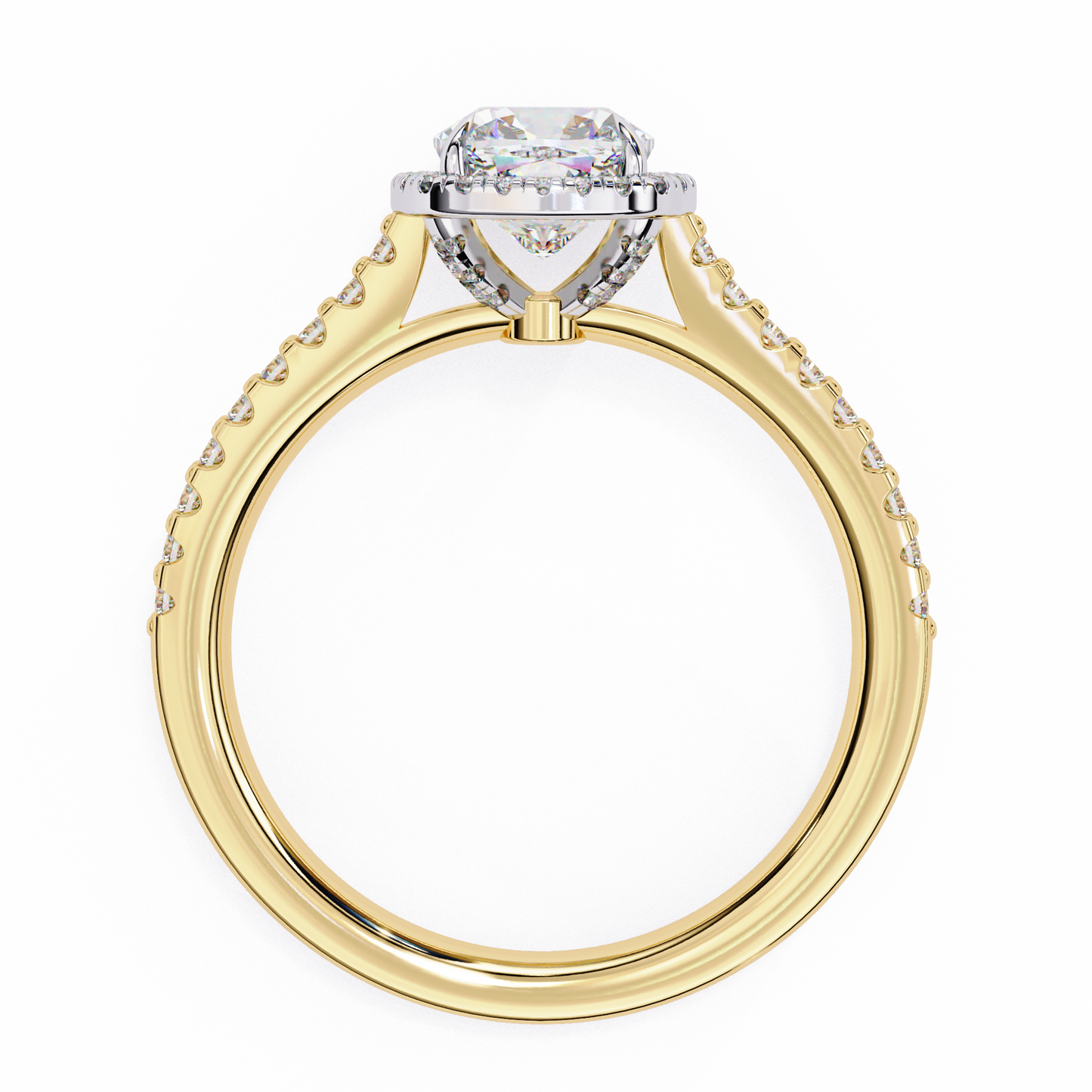 LGD Solitaire Ring Cushion Square Stone (2.15ct) In 14K Gold