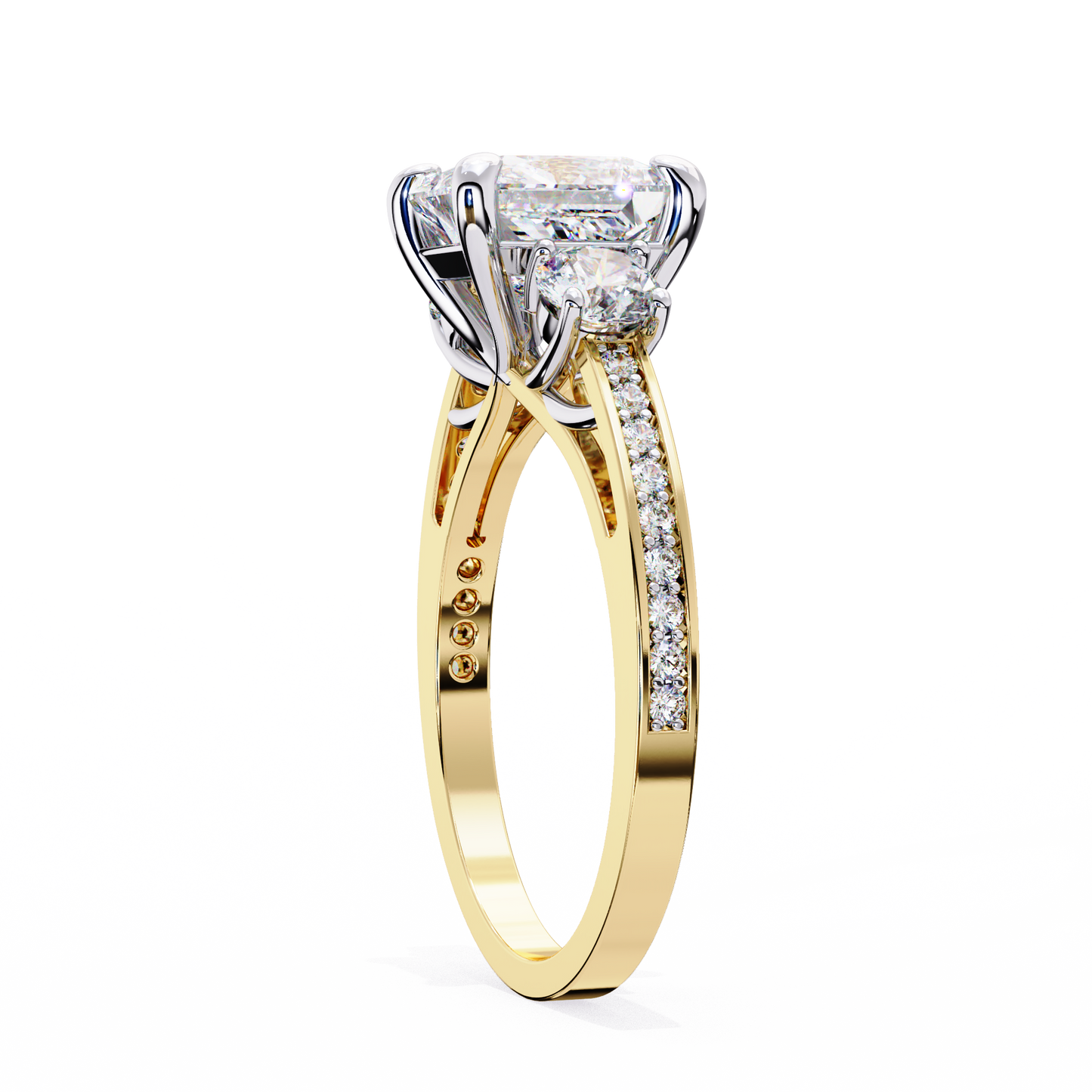 LGD Solitaire Ring Princess Stone (3.30ct) In 14K Gold