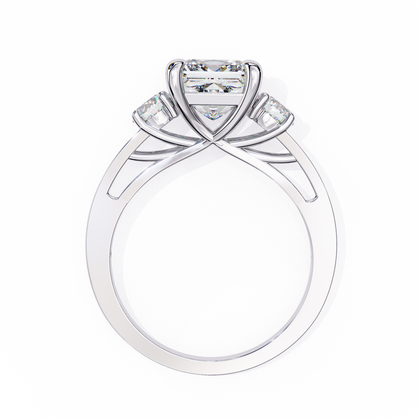 LGD Solitaire Ring Princess Stone (3.30ct) In 14K Gold