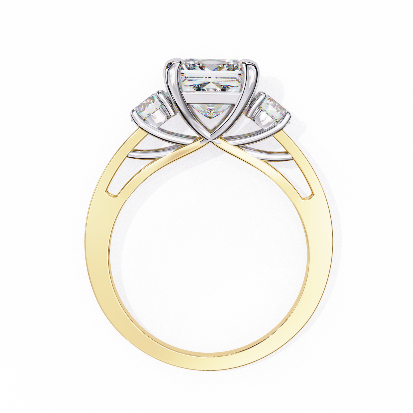 LGD Solitaire Ring Princess Stone (3.30ct) In 14K Gold