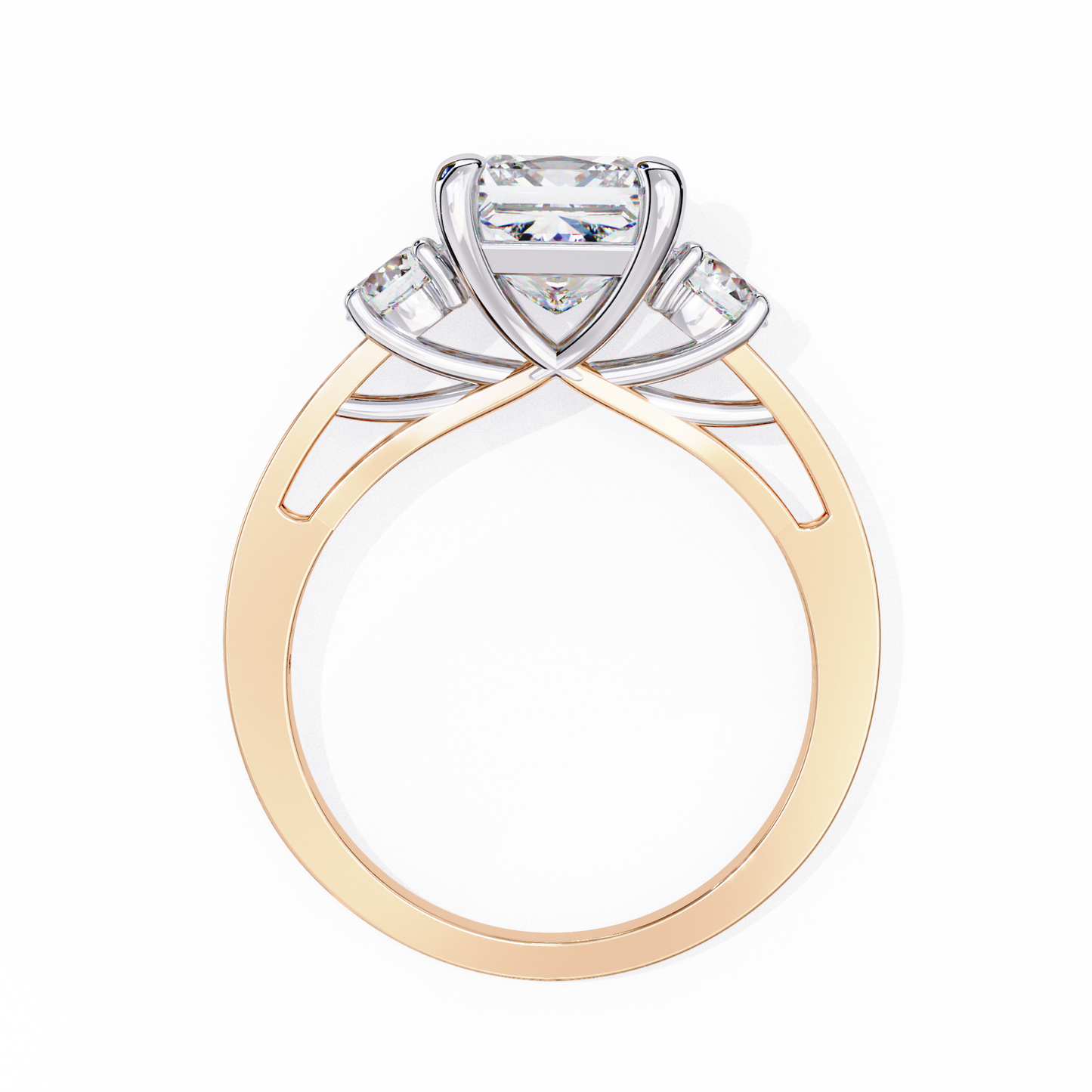 LGD Solitaire Ring Princess Stone (3.30ct) In 14K Gold