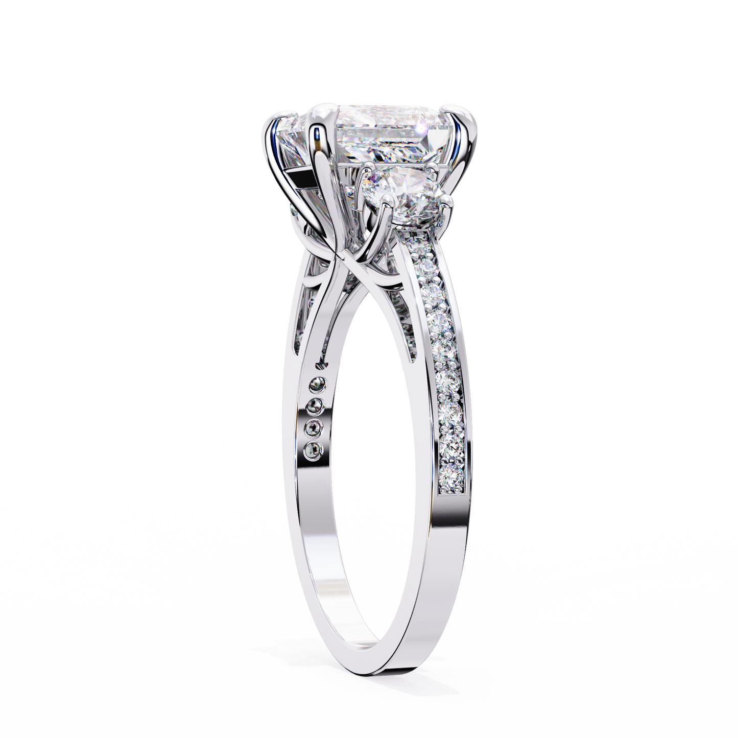 LGD Solitaire Ring Princess Stone (3.30ct) In 14K Gold