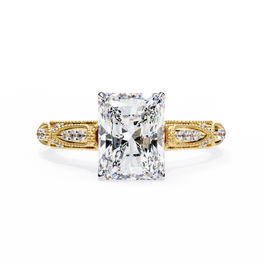 LGD Solitaire Ring  Radiant Stone (3.12ct) In 14K Gold