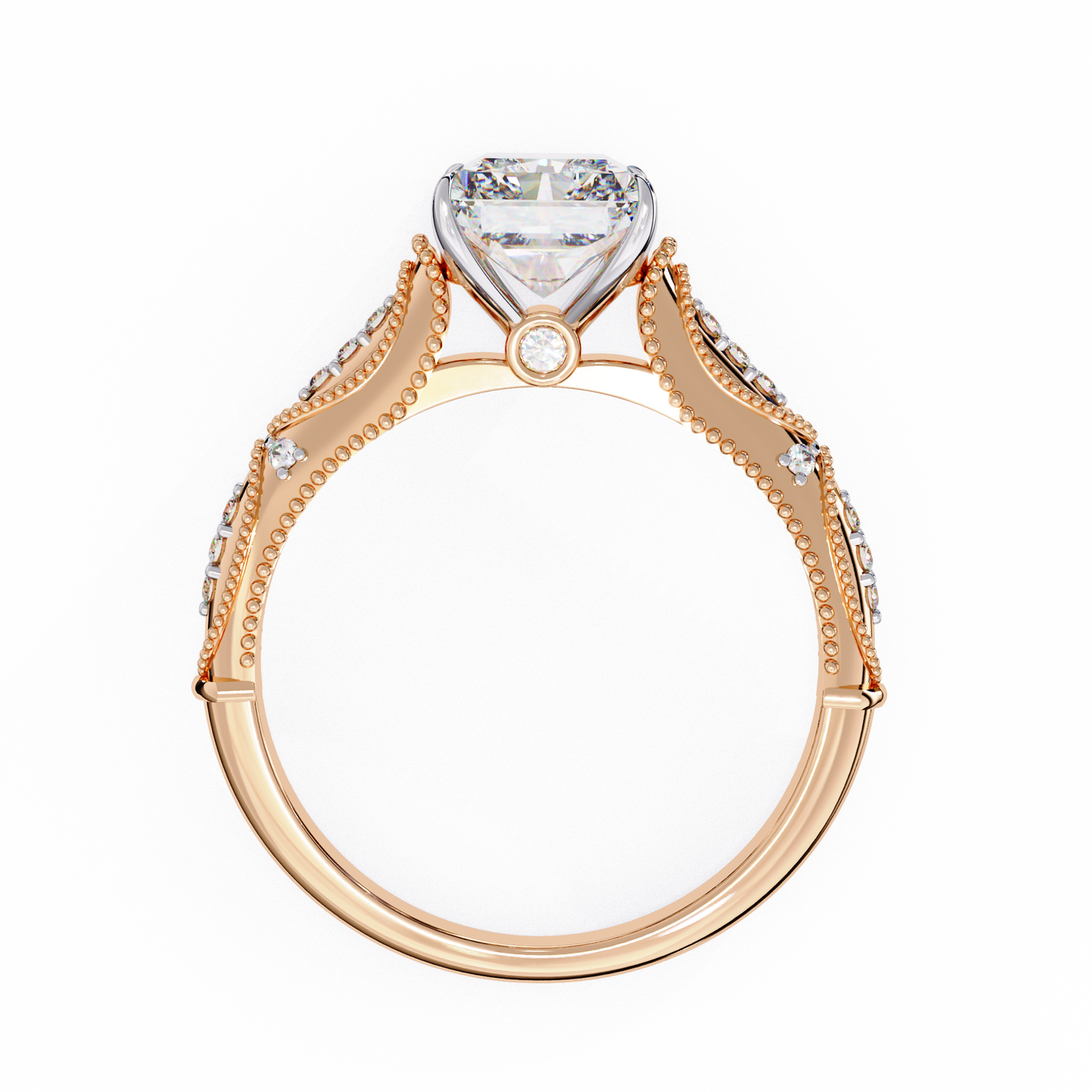 LGD Solitaire Ring  Radiant Stone (3.12ct) In 14K Gold