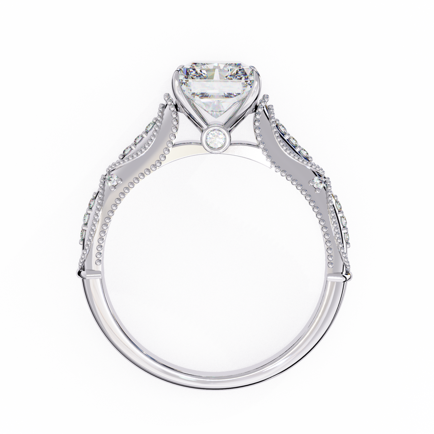 LGD Solitaire Ring  Radiant Stone (3.12ct) In 14K Gold
