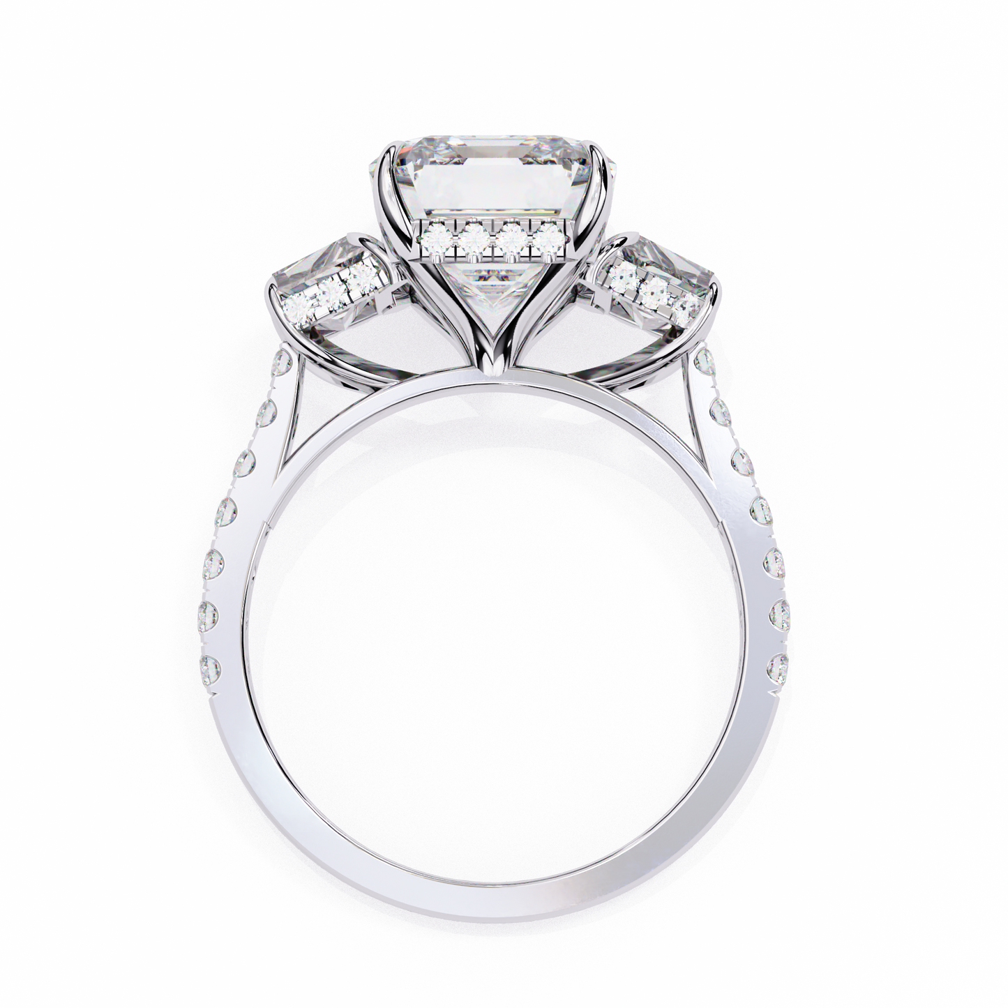 LGD Solitaire Ring Emerald Stone (5.22ct) In 14K Gold