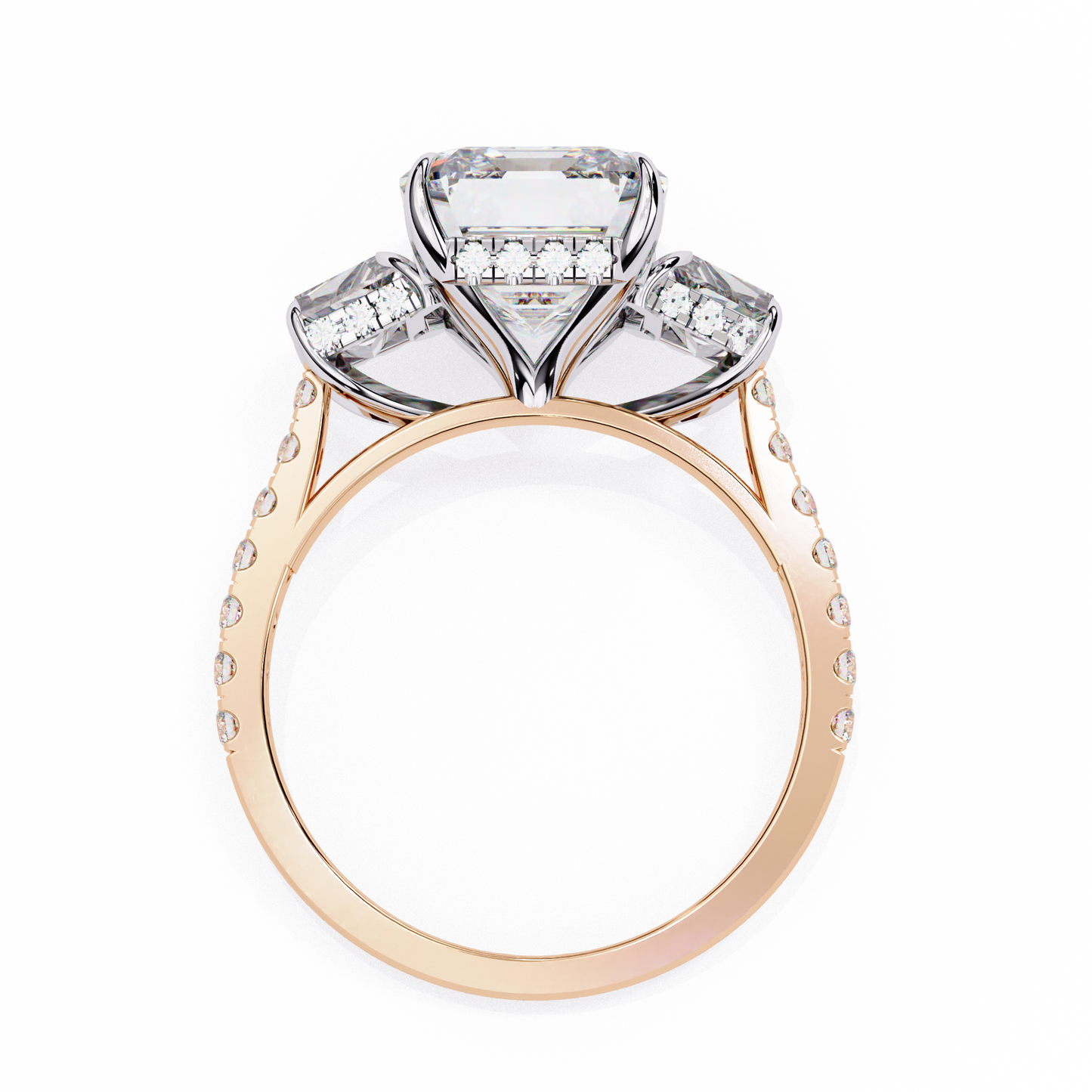 LGD Solitaire Ring Emerald Stone (5.22ct) In 14K Gold