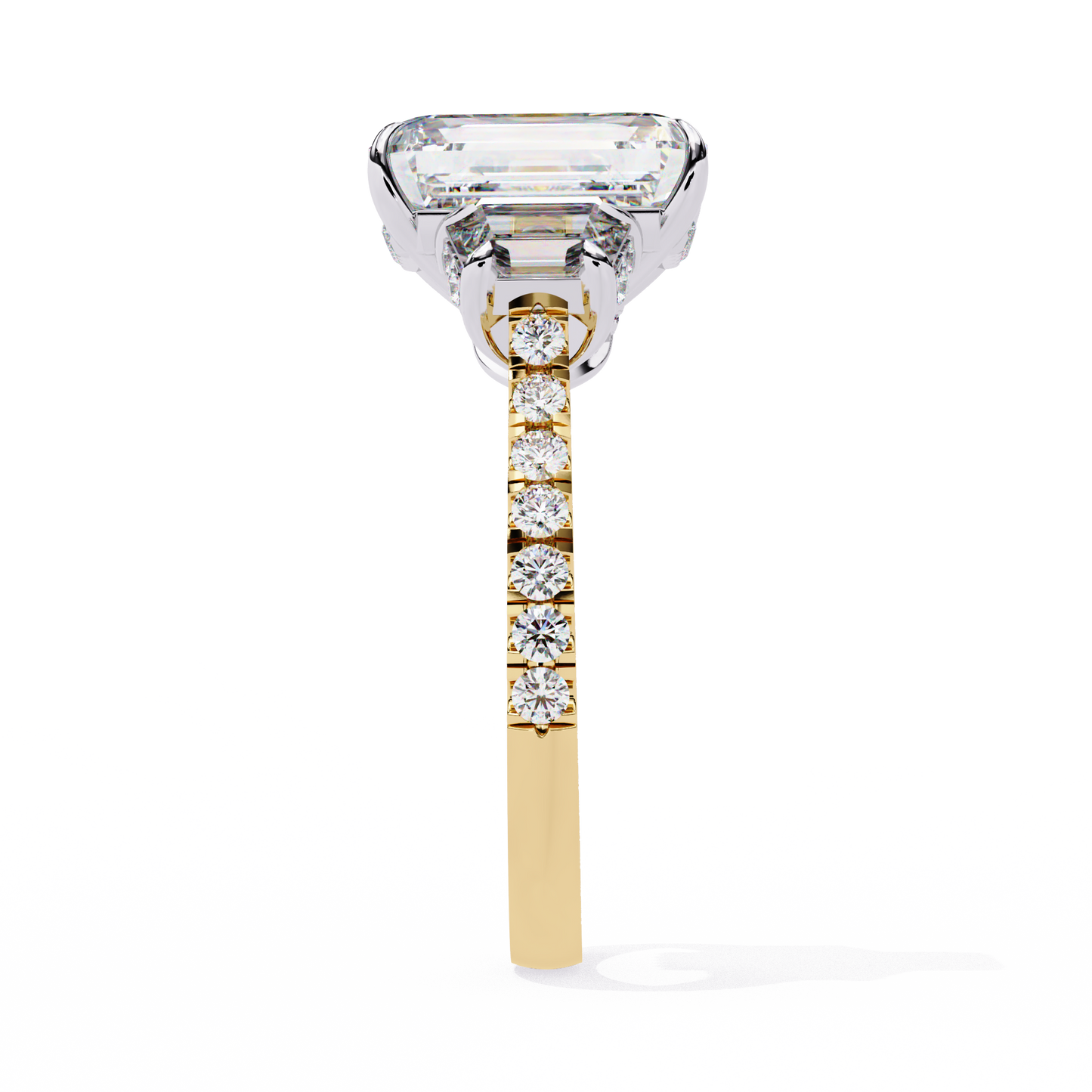 LGD Solitaire Ring Emerald Stone (5.22ct) In 14K Gold