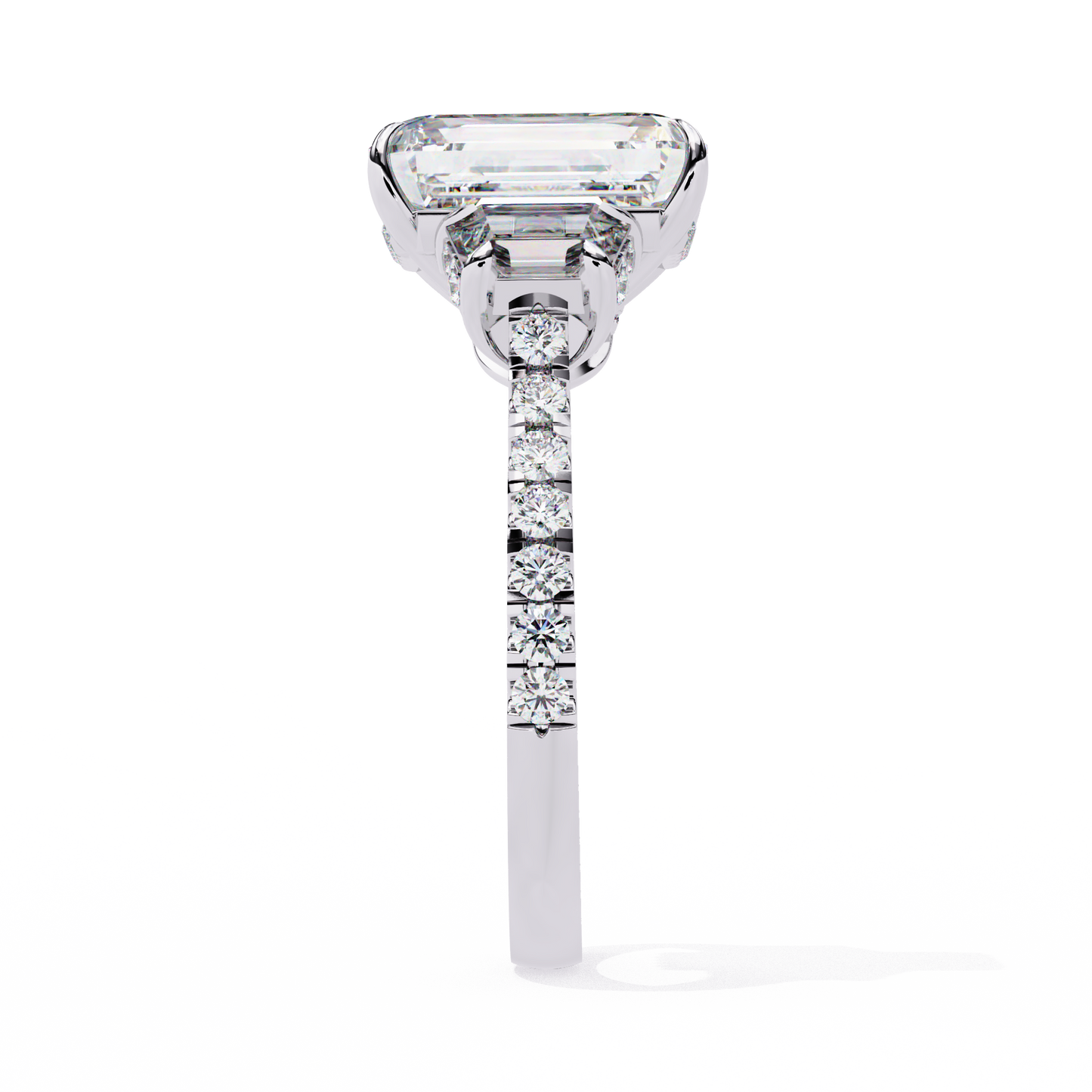 LGD Solitaire Ring Emerald Stone (5.22ct) In 14K Gold