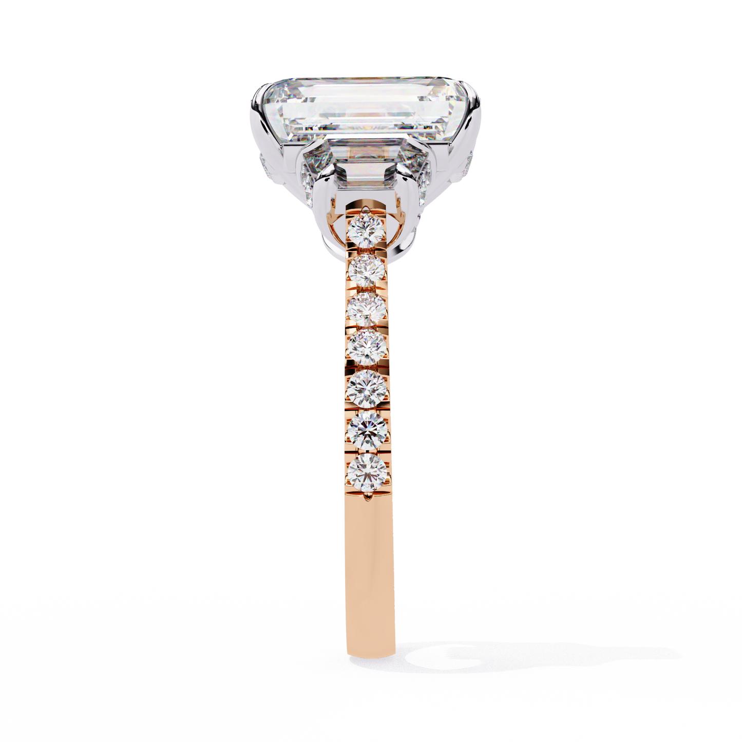 LGD Solitaire Ring Emerald Stone (5.22ct) In 14K Gold