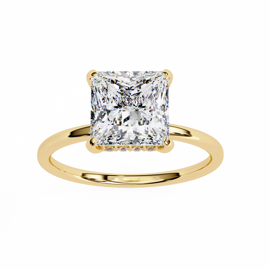Lab Grown Diamond Solitaire Ring Princess Stone (2.36ct) In 14K Gold