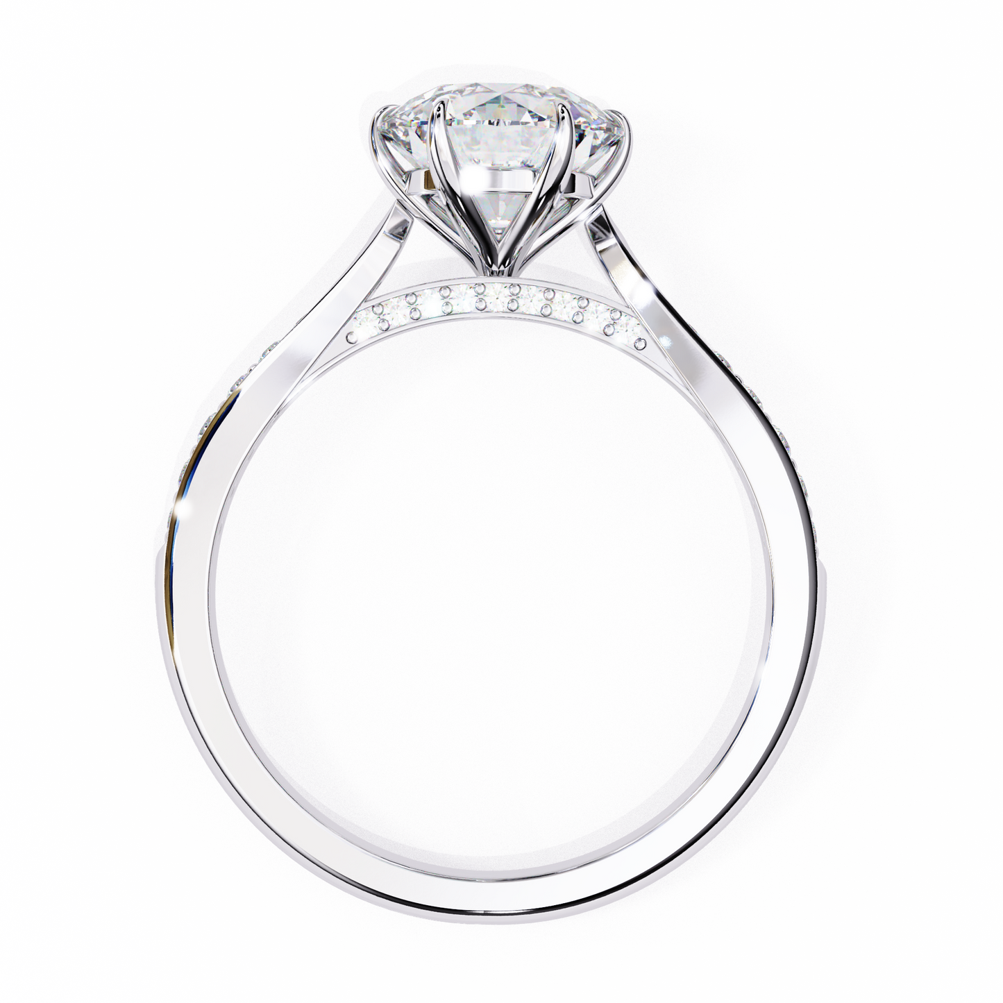 Lab Grown Diamond Ring Solitaire Round Stone(1.16ct )In 14k Gold