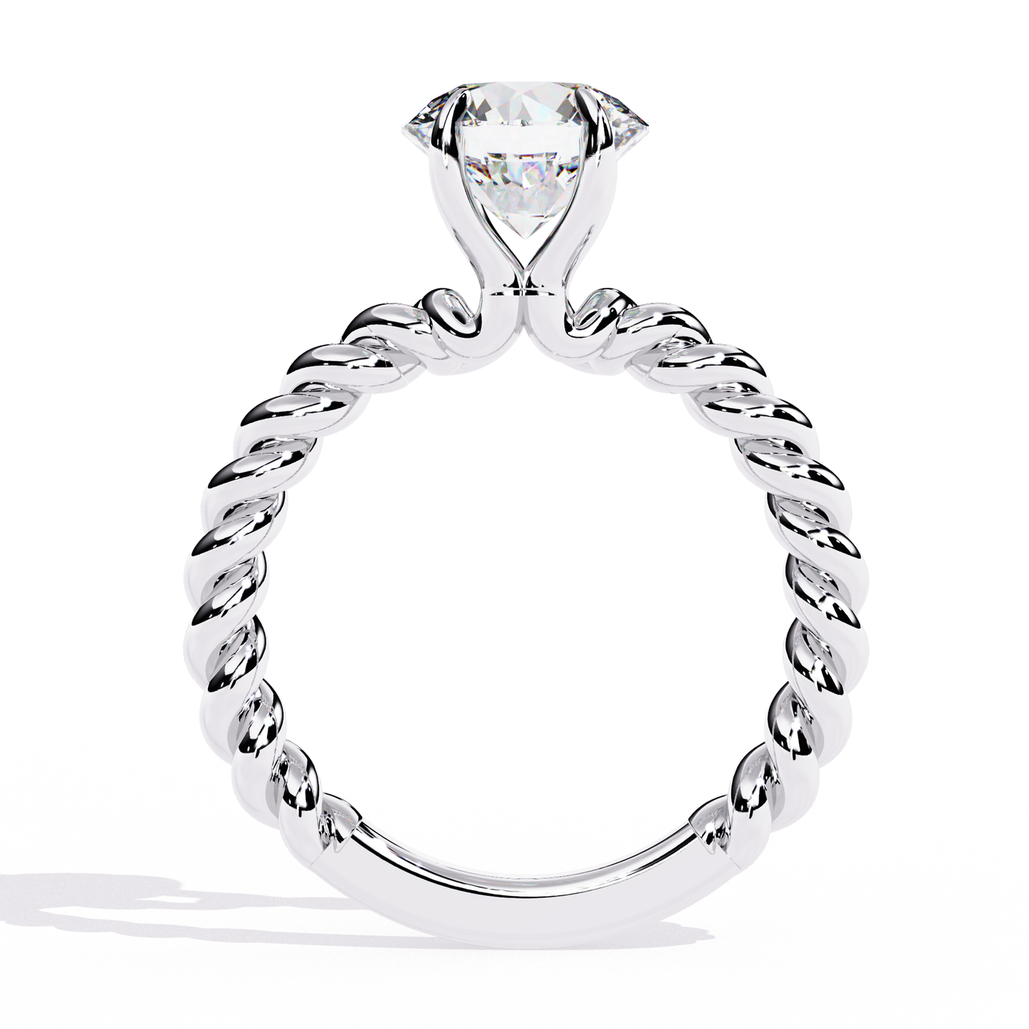 Lab Grown Diamond Solitaire Ring Round Stone (1.92ct) In 14K Gold
