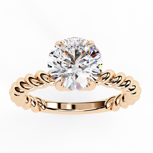 Lab Grown Diamond Solitaire Ring Round Stone (1.92ct) In 14K Gold