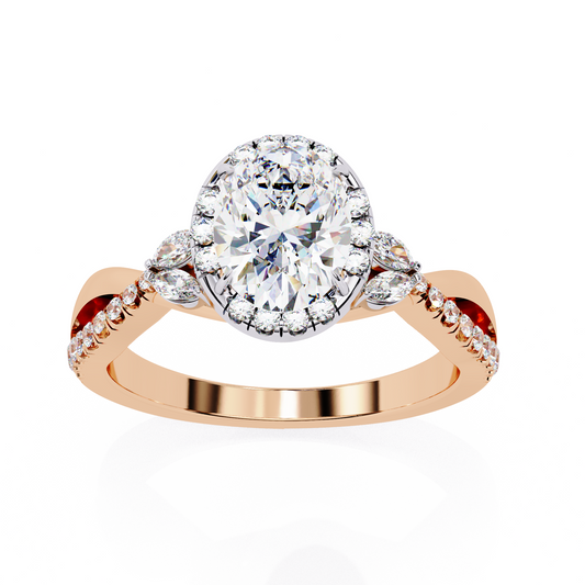 Lab Grown Diamond Solitaire Ring Oval Stone (1.60ct) In 14K Gold