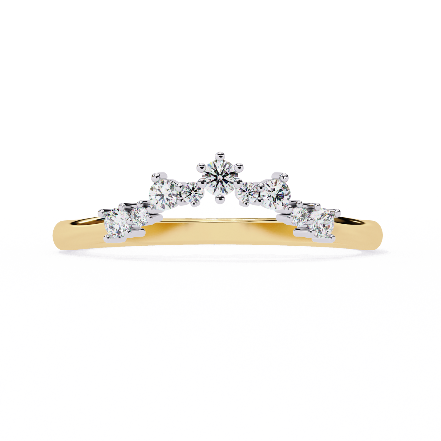 LGD Band Ring Round Stone (0.26ct) In 14K Gold