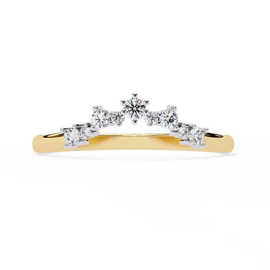 LGD Band Ring Round Stone (0.26ct) In 14K Gold