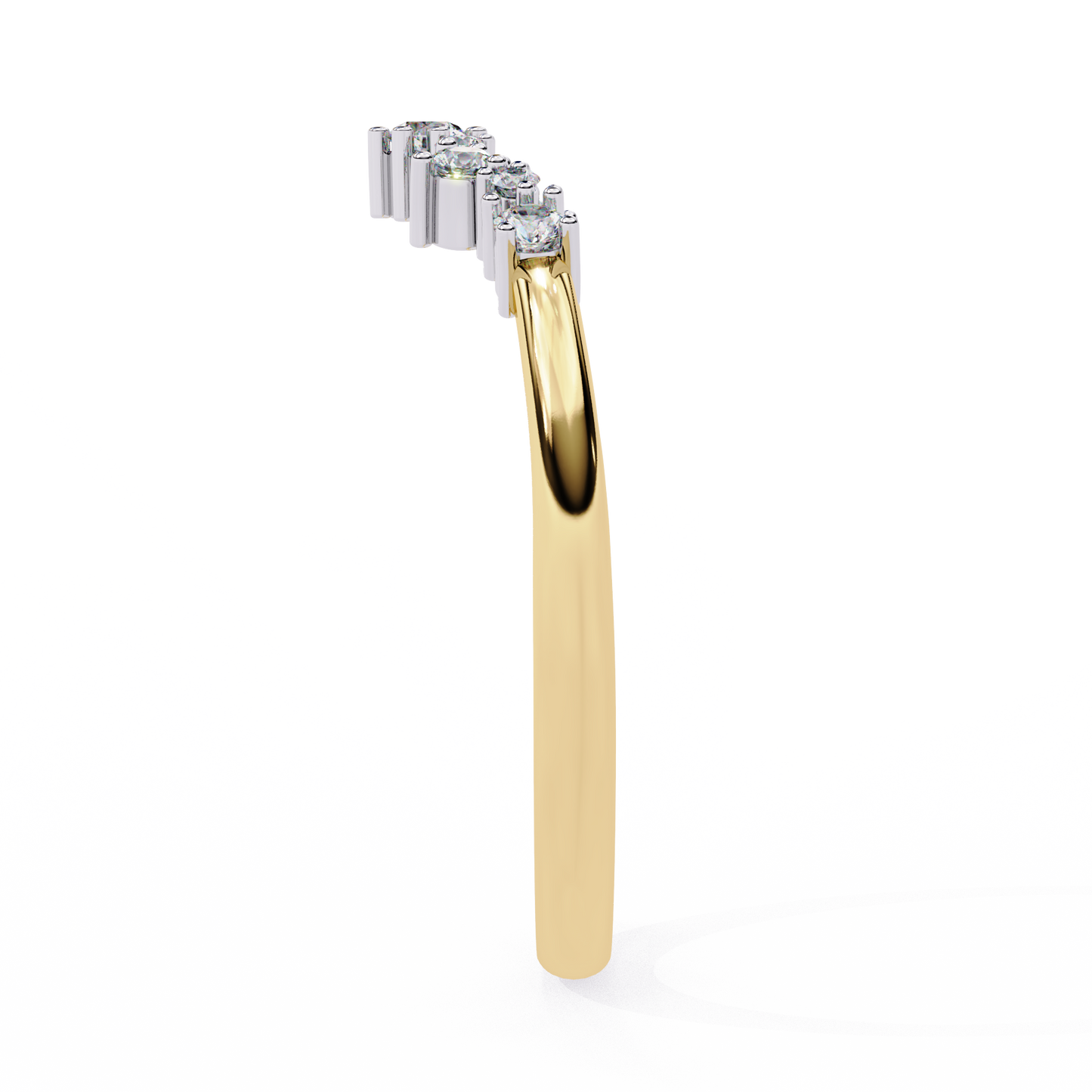 LGD Band Ring Round Stone (0.26ct) In 14K Gold