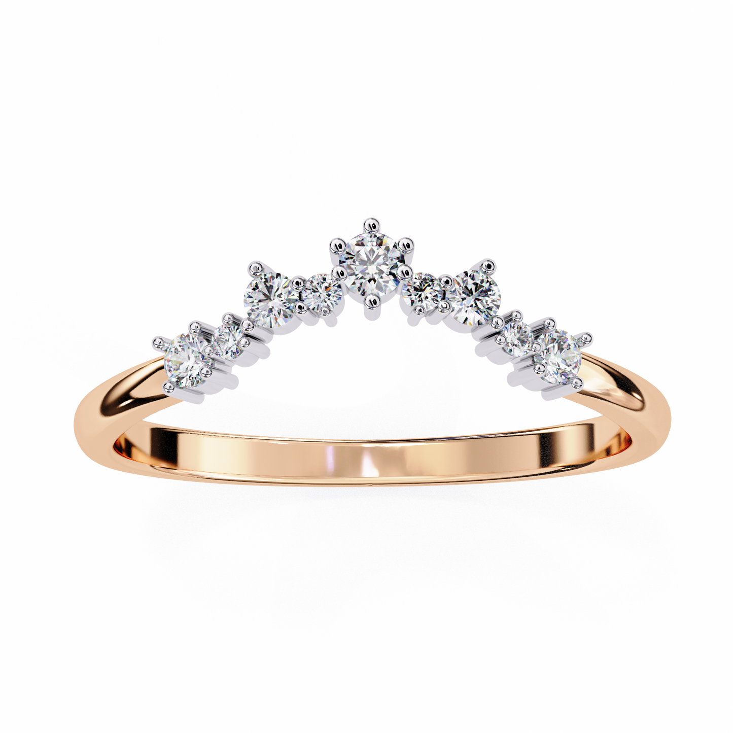LGD Band Ring Round Stone (0.26ct) In 14K Gold