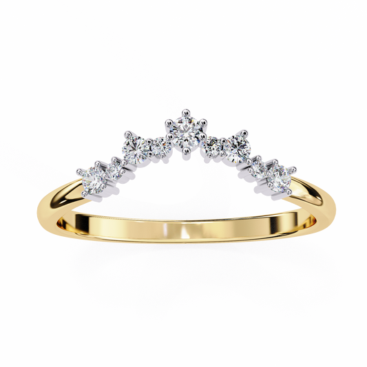 LGD Band Ring Round Stone (0.26ct) In 14K Gold