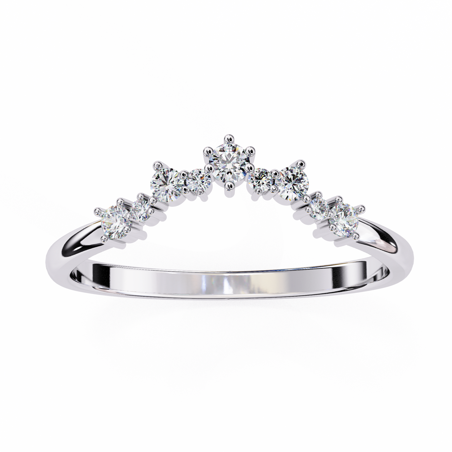 LGD Band Ring Round Stone (0.26ct) In 14K Gold
