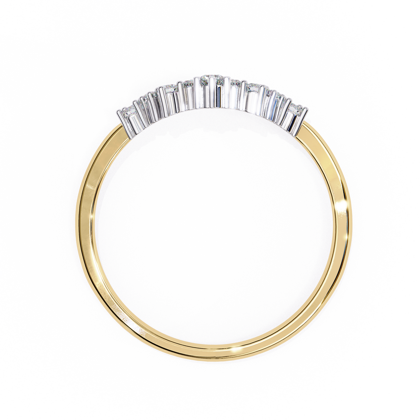 LGD Band Ring Round Stone (0.26ct) In 14K Gold
