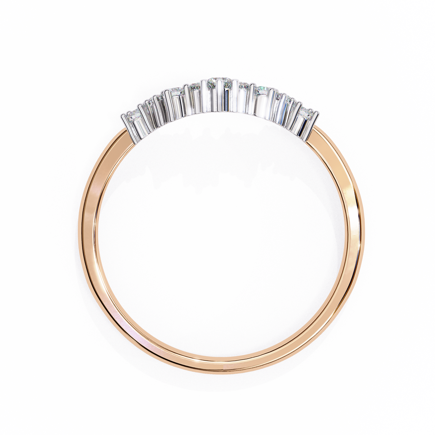 LGD Band Ring Round Stone (0.26ct) In 14K Gold