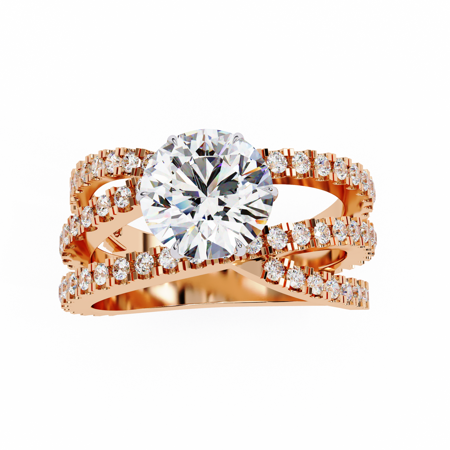 LGD Ring Round Stone (1.63ct) In 14K Gold