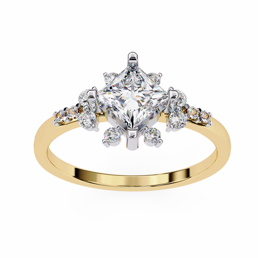 Lab Grown Diamond Ring Princess Stone (1.01t) In 14K Gold