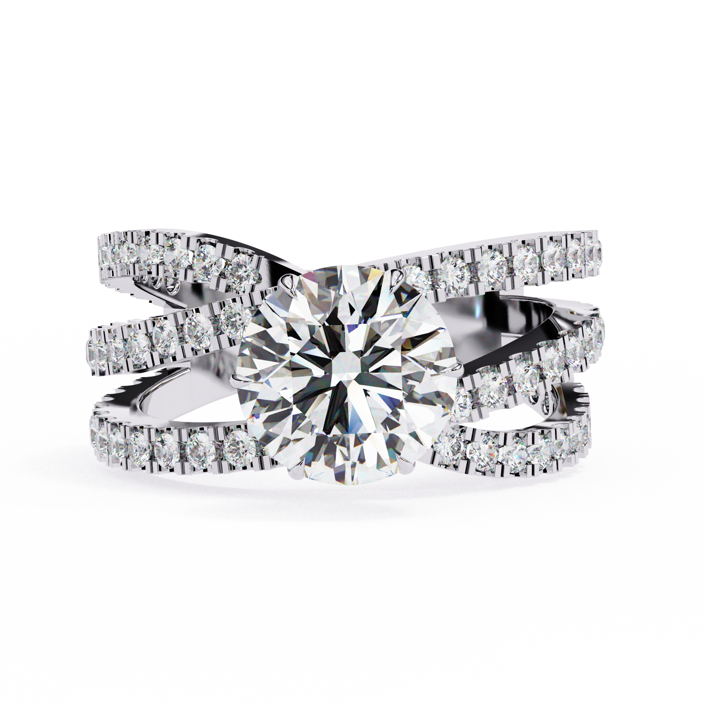 LGD Ring Round Stone (1.63ct) In 14K Gold