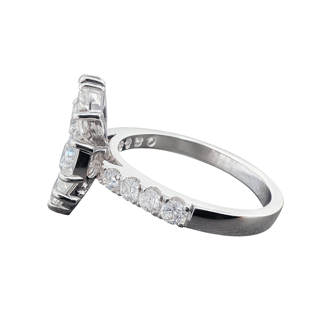 Flower Style Pear Lab Grown Diamond Ring In 14K GOLD