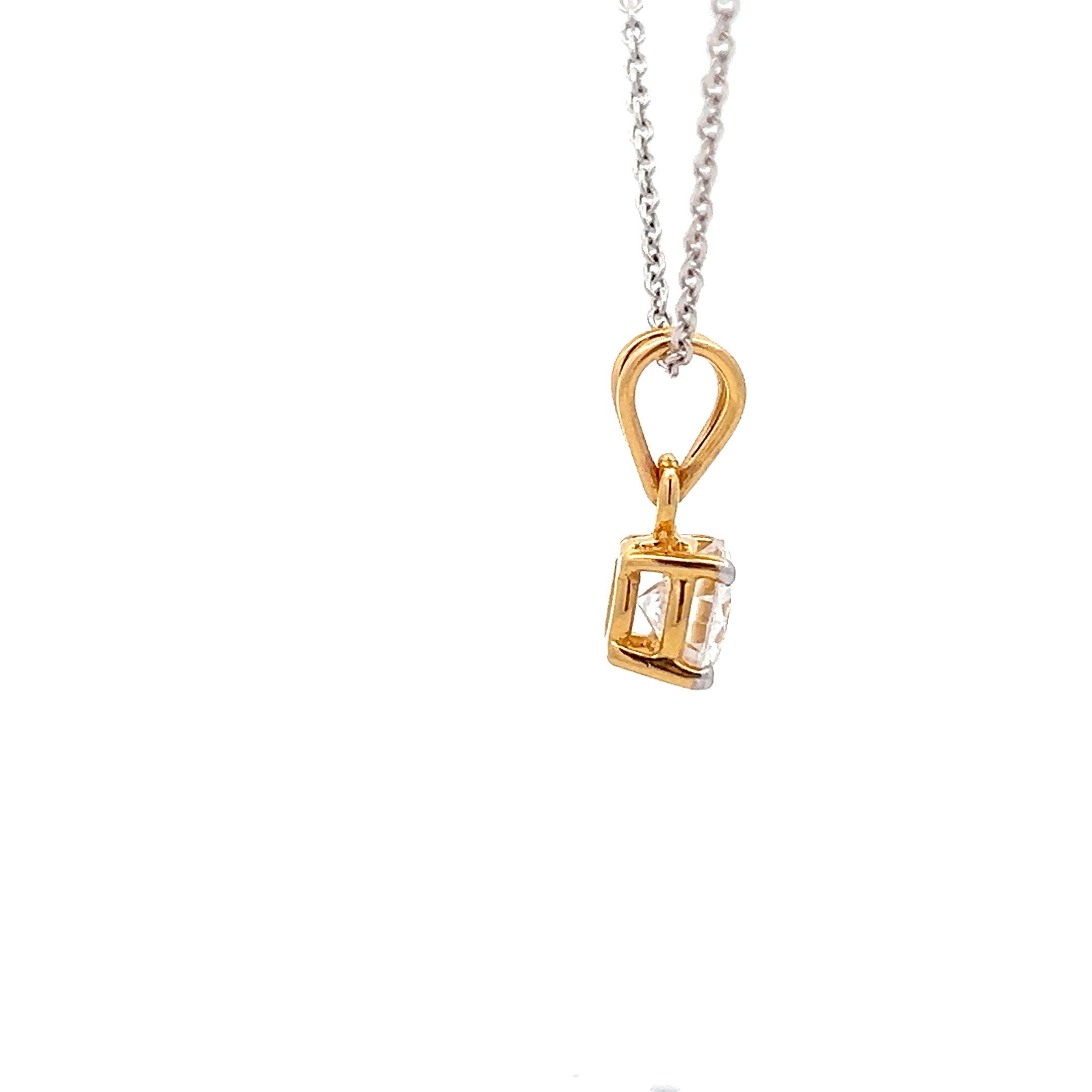 Romantic Traditional Diamond Pendant 1.25ct In Round Shape 14k Gold With Lab Grown Moissanite