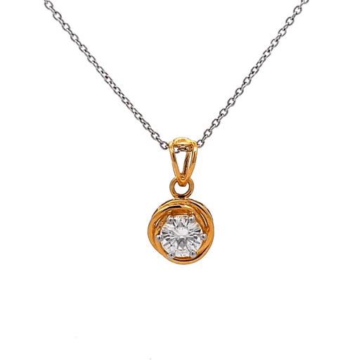 Bright sun Pendant is 1.25ct in Round Shape solitaire 14K gold with Lab Grown Moissanite