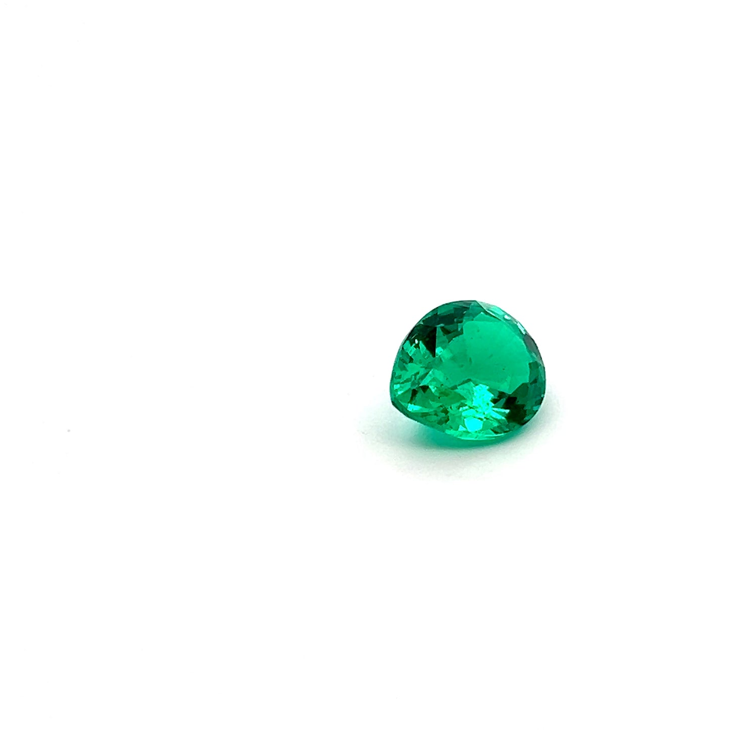 4.19 Carats Pear Lab Grown Green Emerald
