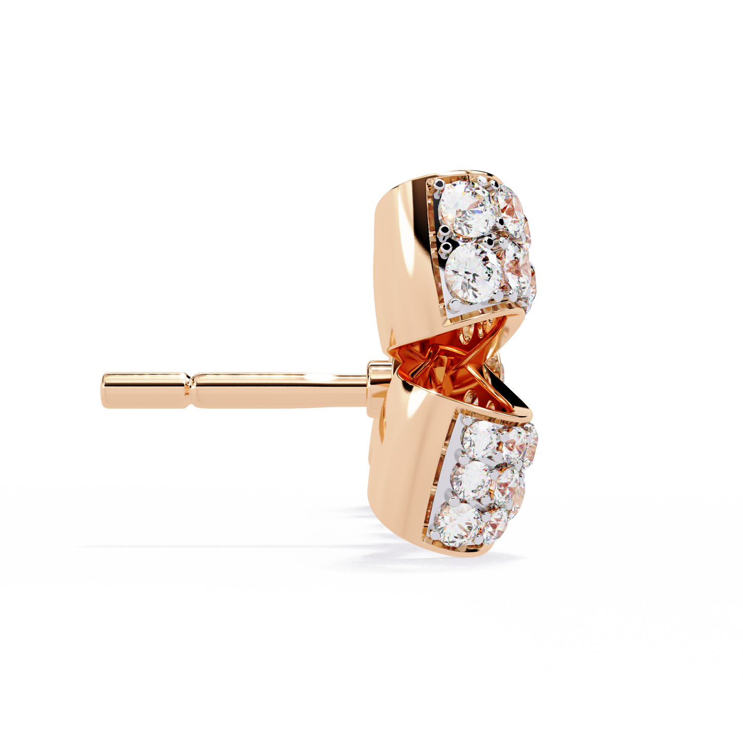 LGD Ear Studs Round Stone(0.97ct Pair)In 14k Gold