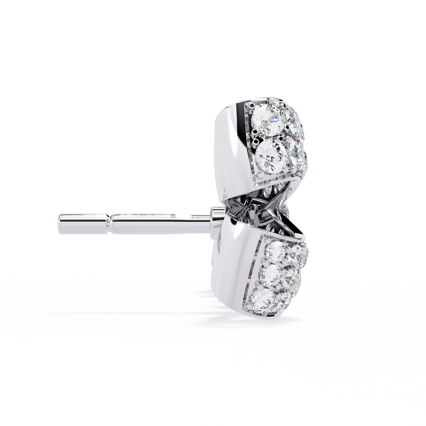 LGD Ear Studs Round Stone(0.97ct Pair)In 14k Gold