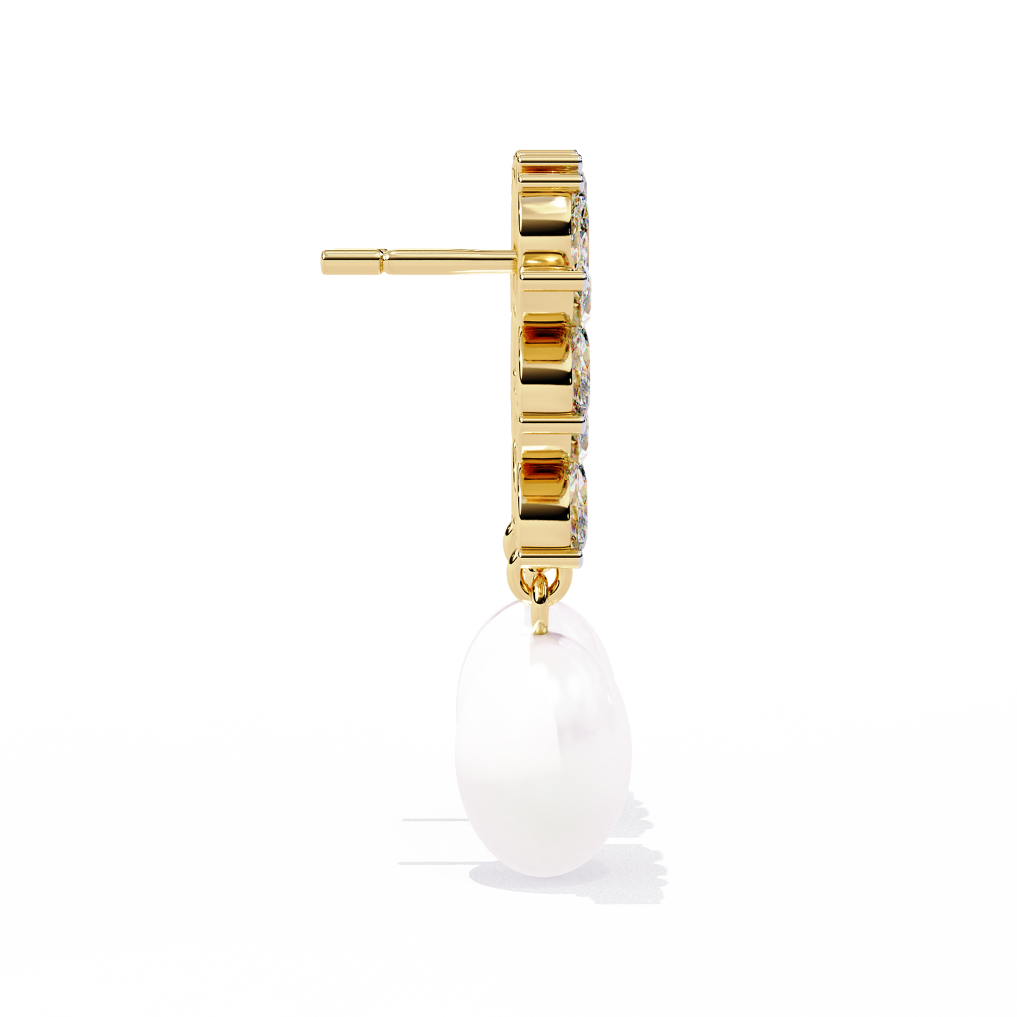 LGD  Ear Studs Marquise Stone (2.40ct Pair ) In 14K Gold